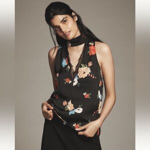 Anthropologie silky halter blouse